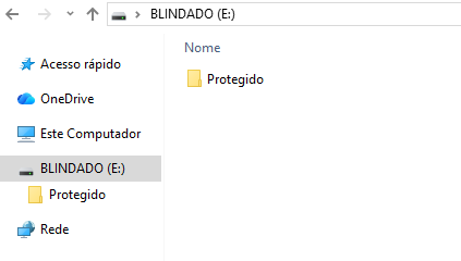 Imagem mostrando a criação de uma nova pasta no pendrive.